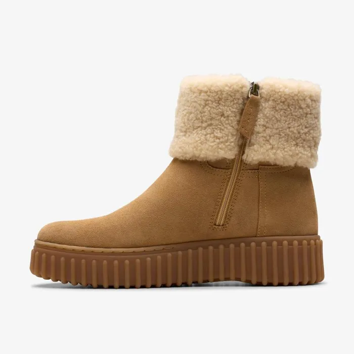Clarks Ankle Boots Torhill Turn Light Tan Warmlined 8211 Women