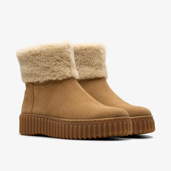 Clarks Ankle Boots Torhill Turn Light Tan Warmlined 8211 Women