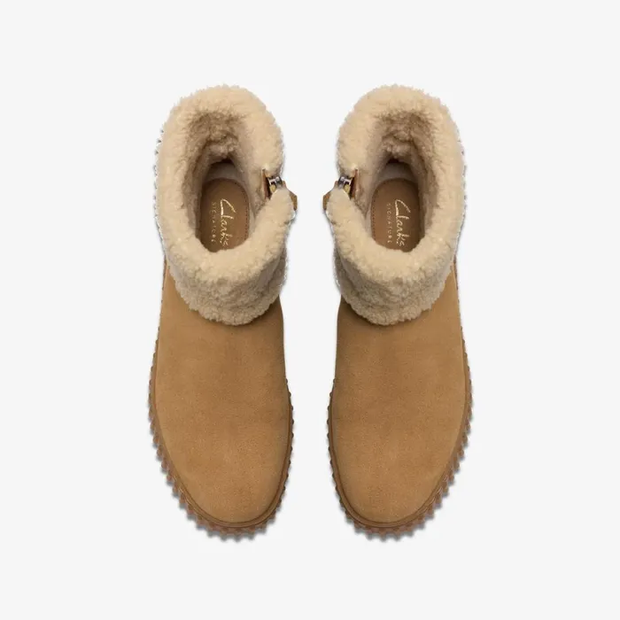 Clarks Ankle Boots Torhill Turn Light Tan Warmlined 8211 Women