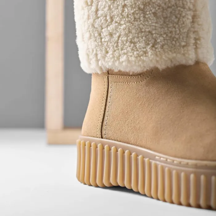 Clarks Ankle Boots Torhill Turn Light Tan Warmlined 8211 Women
