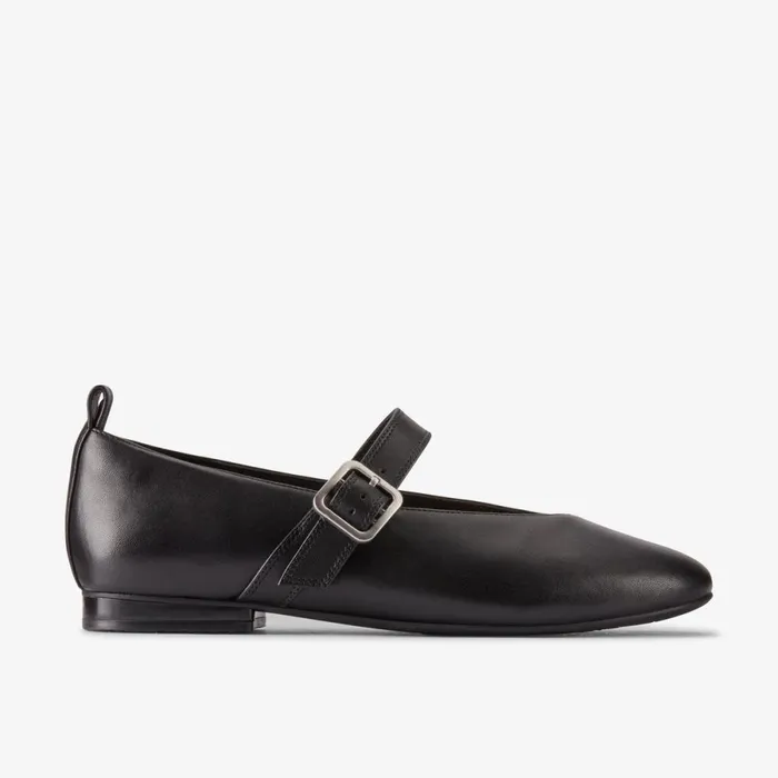 Clarks Ballet Pumps Fawna Bar Black Leather 8211 Women