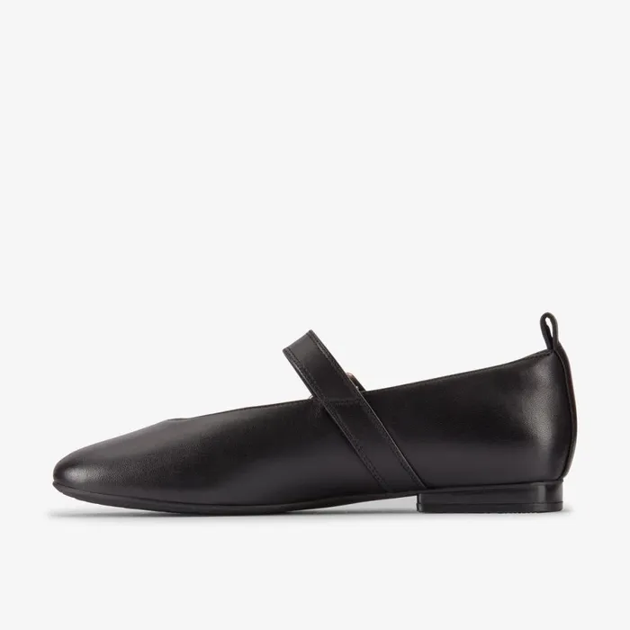 Clarks Ballet Pumps Fawna Bar Black Leather 8211 Women
