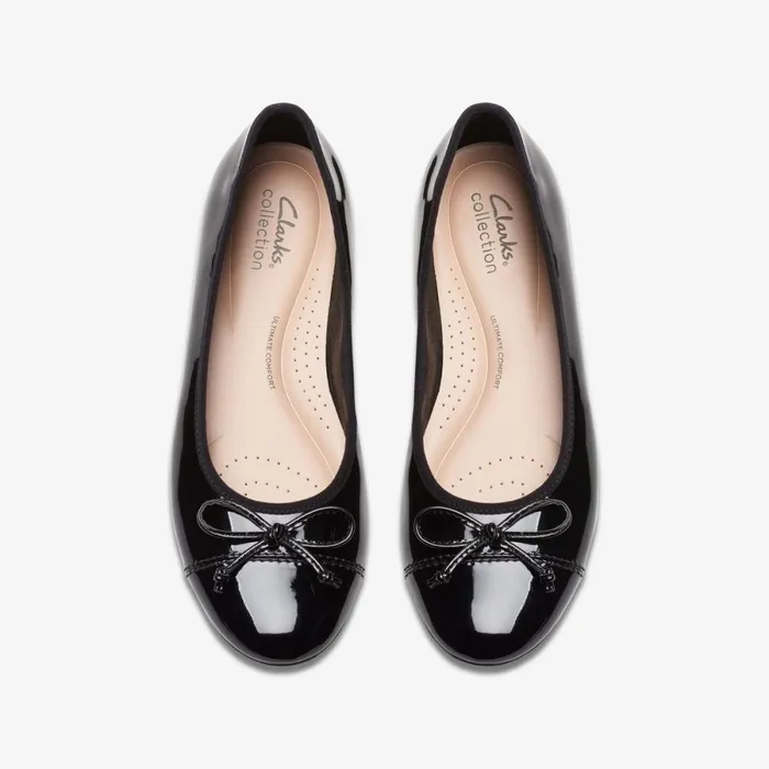 Clarks Ballet Pumps Loreleigh Rae Black Patent 8211 Women