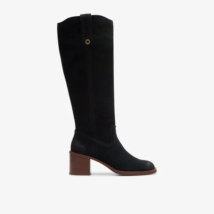 Clarks Black Boots Chamberly Up Black Suede 8211 Women