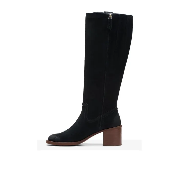 Clarks Black Boots Chamberly Up Black Suede 8211 Women
