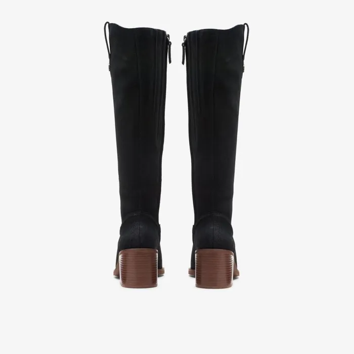 Clarks Black Boots Chamberly Up Black Suede 8211 Women