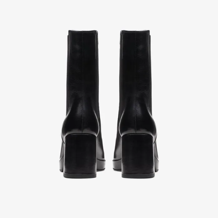 Clarks Black Boots Pique Up Black Leather 8211 Women