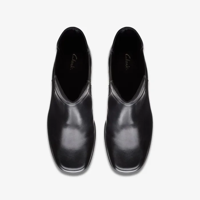 Clarks Black Boots Pique Up Black Leather 8211 Women