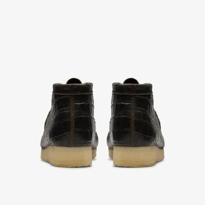 Clarks Black Boots Wallabee Boot Black Crocodile Distress 8211 Women