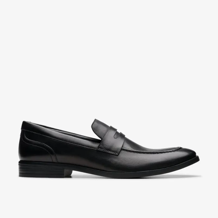 Clarks Black Shoes Brandon Step Loafer Black Leather 8211 Men