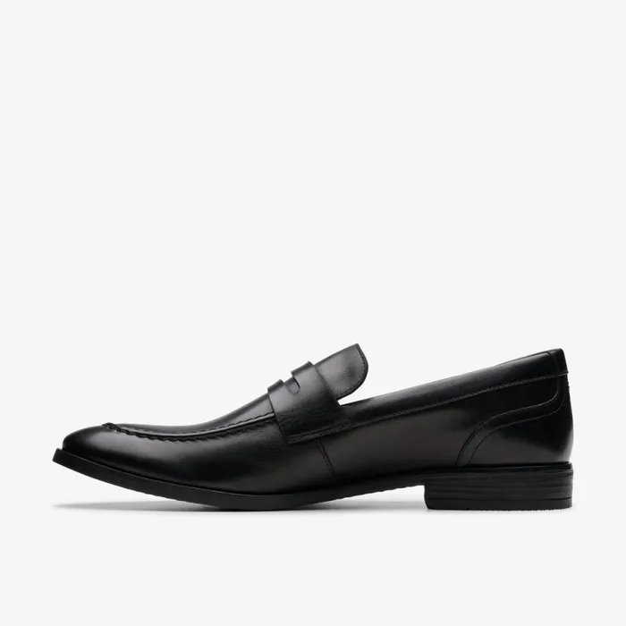 Clarks Black Shoes Brandon Step Loafer Black Leather 8211 Men