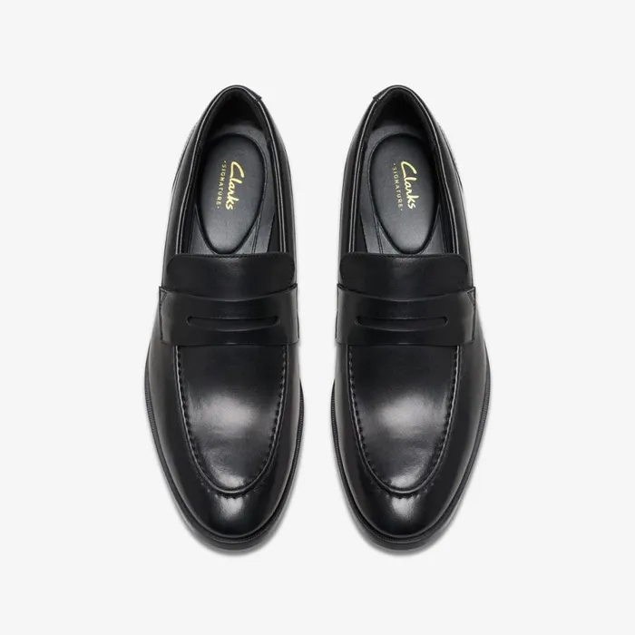 Clarks Black Shoes Brandon Step Loafer Black Leather 8211 Men