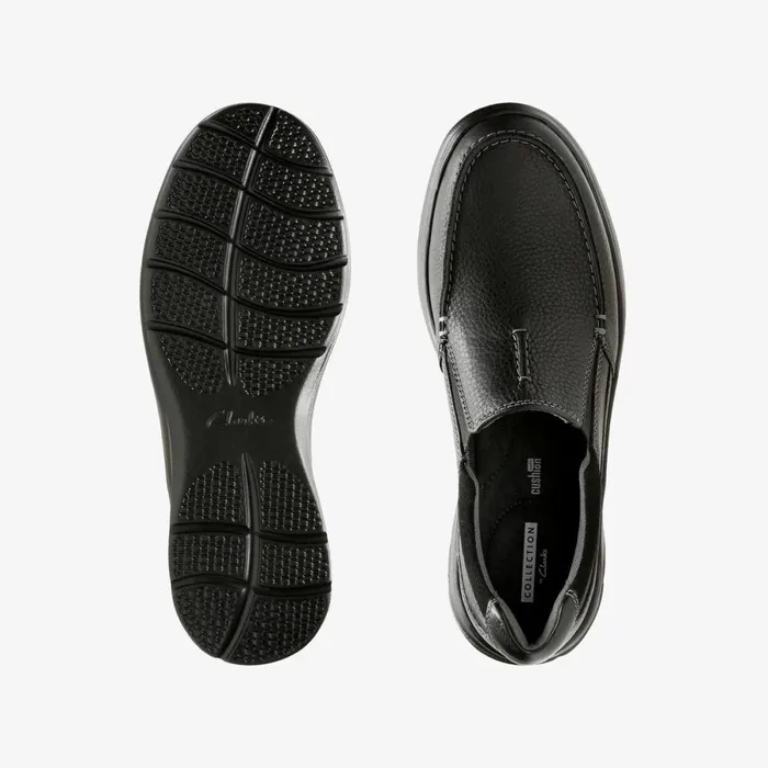 Clarks Black Shoes Cotrell Free Black Oily Leather 8211 Men