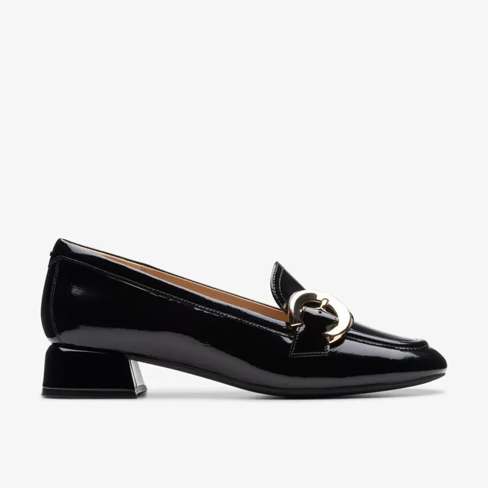 Clarks Black Shoes Daiss 30 Trim Loafer Black Patent 8211 Women