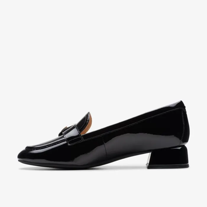 Clarks Black Shoes Daiss 30 Trim Loafer Black Patent 8211 Women