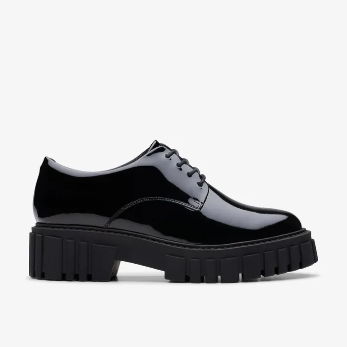 Clarks Black Shoes Page Walk Black Patent 8211 Women