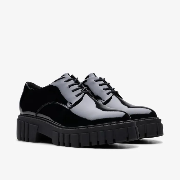 Clarks Black Shoes Page Walk Black Patent 8211 Women