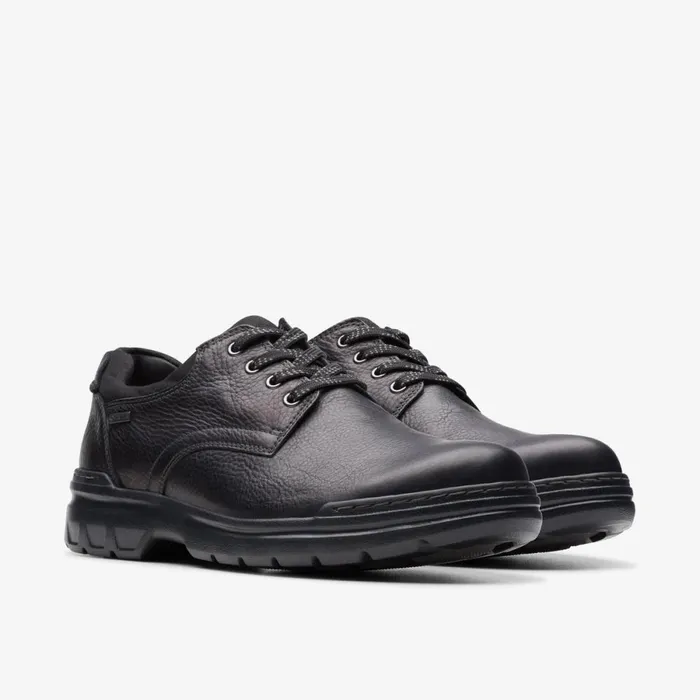 Clarks Black Shoes Rockie Walk GoreTex Black Leather 8211 Men