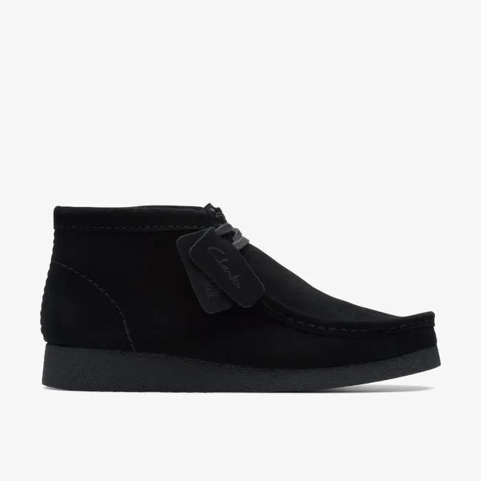 Clarks Black Shoes Wallabee Evo Boot Black Suede 8211 Men