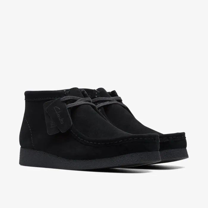 Clarks Black Shoes Wallabee Evo Boot Black Suede 8211 Men
