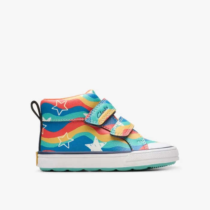 Clarks Boots Foxing Wavy Hi Toddler Navy Print 8211 Kids