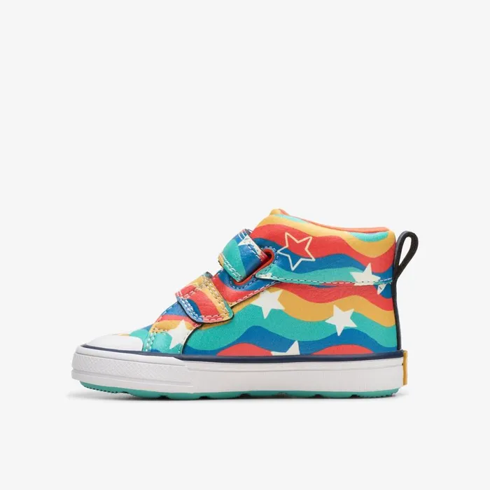 Clarks Boots Foxing Wavy Hi Toddler Navy Print 8211 Kids