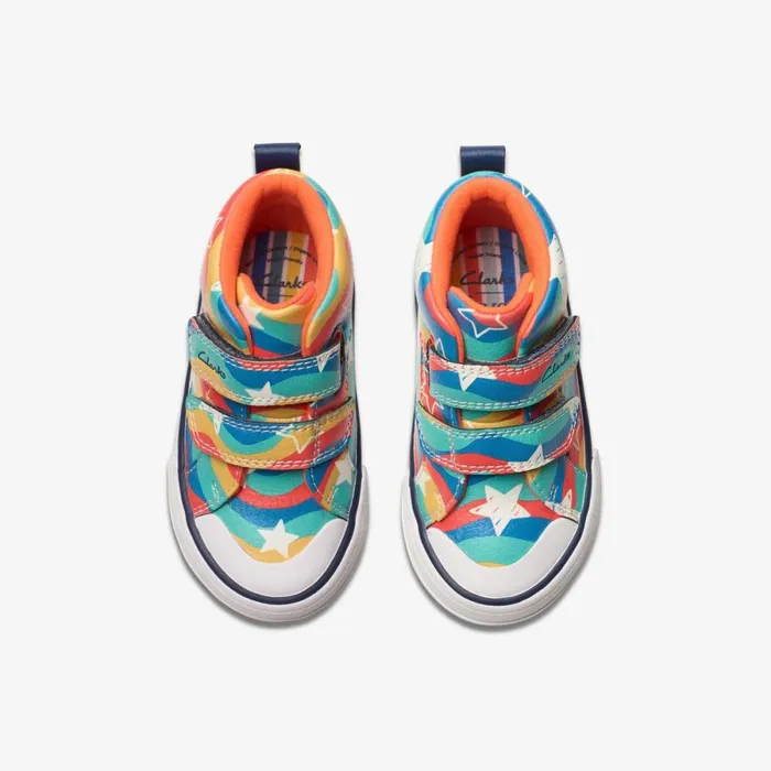 Clarks Boots Foxing Wavy Hi Toddler Navy Print 8211 Kids