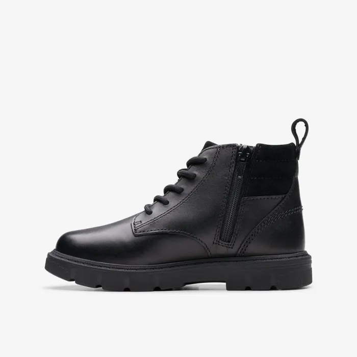 Clarks Boots Lorcam Trail Black Leather 8211 Kids
