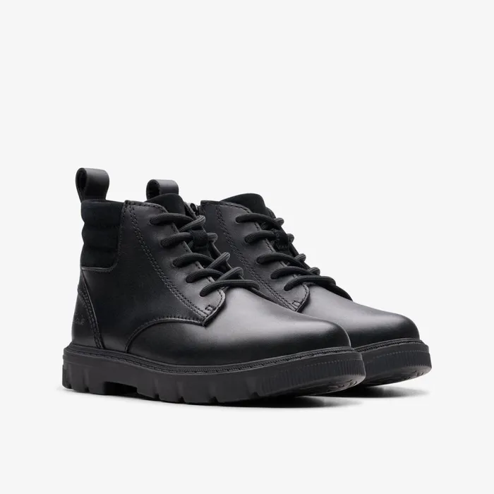 Clarks Boots Lorcam Trail Black Leather 8211 Kids