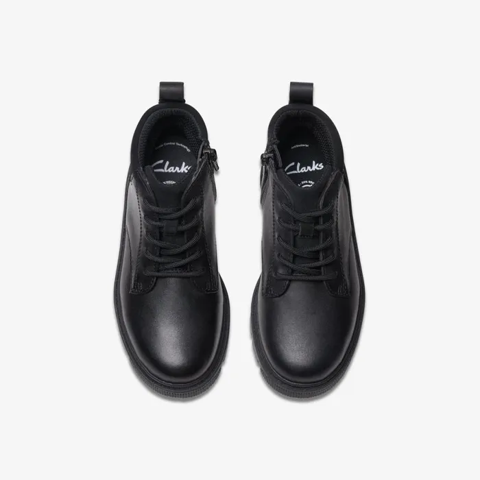 Clarks Boots Lorcam Trail Black Leather 8211 Kids