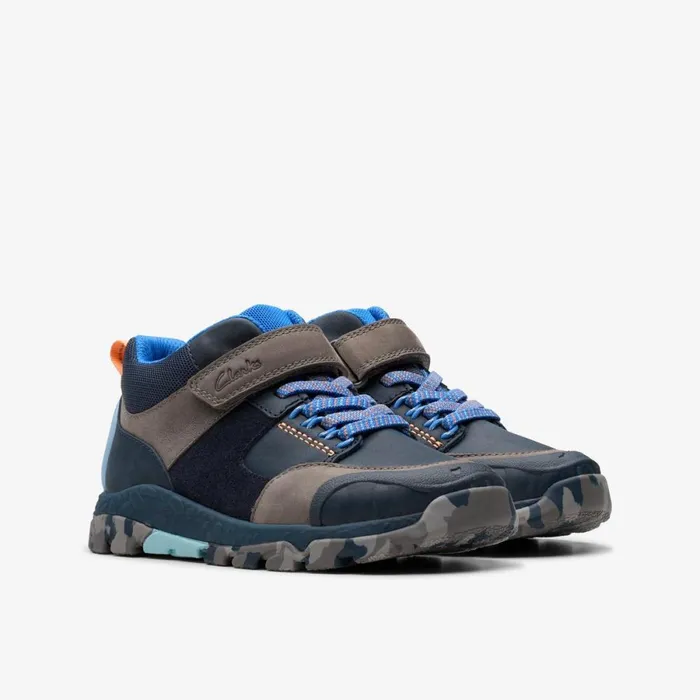 Clarks Boots Steggy 2 Glow Navy Combination 8211 Kids