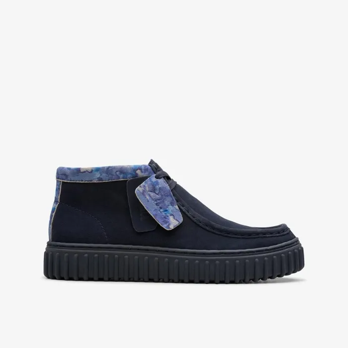 Clarks Boots Torhill Older Navy Camouflage 8211 Kids
