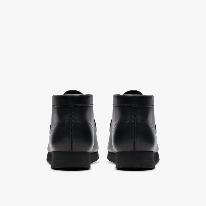 Clarks Boots Wallabee Boot Older Black Leather 8211 Kids