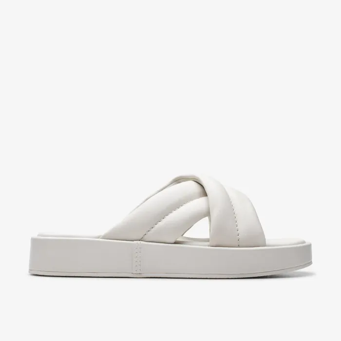Clarks Flat Sandals Alda Glide Off White Leather 8211 Women
