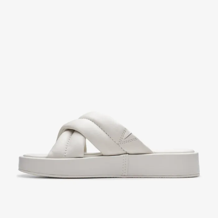 Clarks Flat Sandals Alda Glide Off White Leather 8211 Women