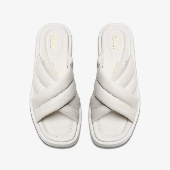 Clarks Flat Sandals Alda Glide Off White Leather 8211 Women