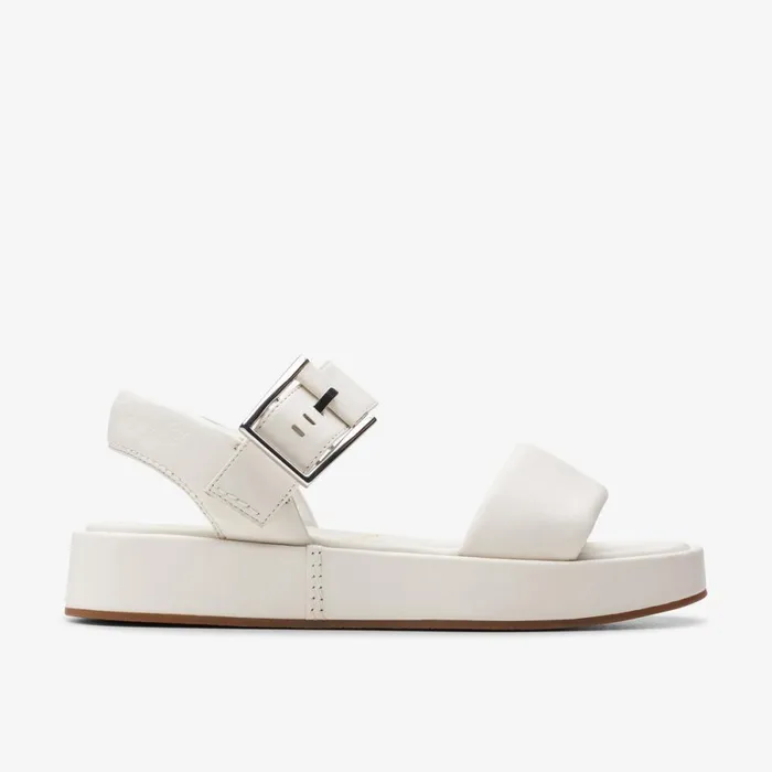 Clarks Flat Sandals Alda Strap Off White Leather 8211 Women