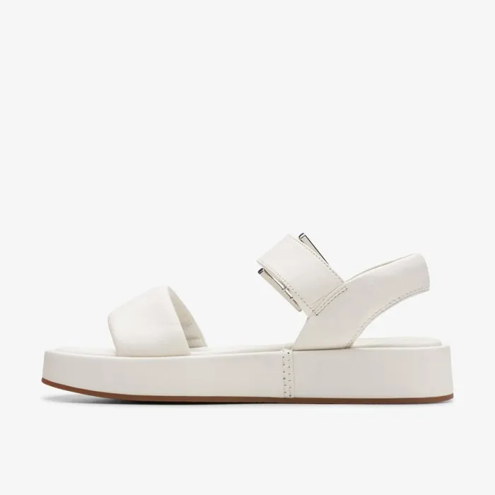 Clarks Flat Sandals Alda Strap Off White Leather 8211 Women