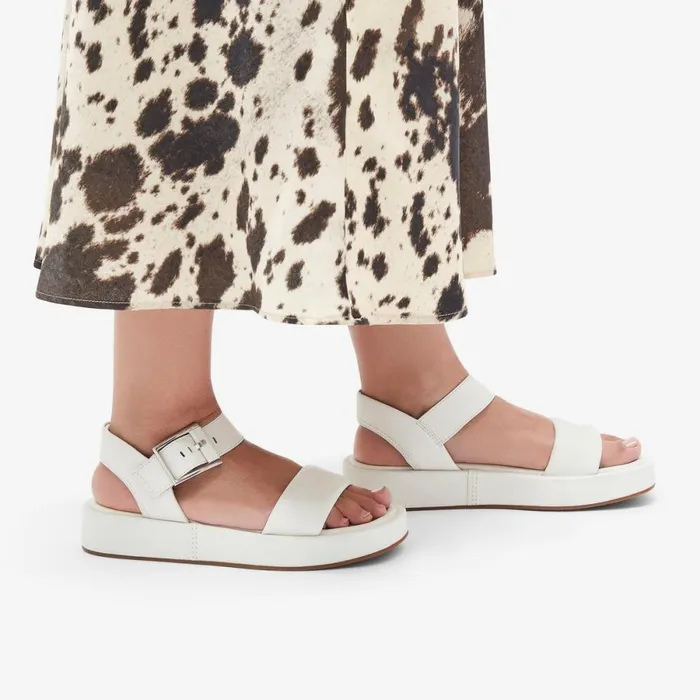 Clarks Flat Sandals Alda Strap Off White Leather 8211 Women