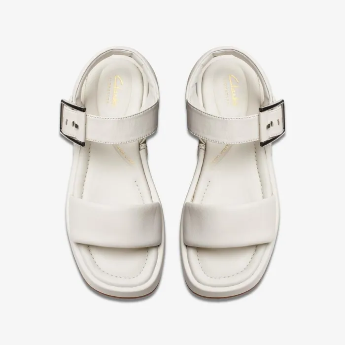 Clarks Flat Sandals Alda Strap Off White Leather 8211 Women