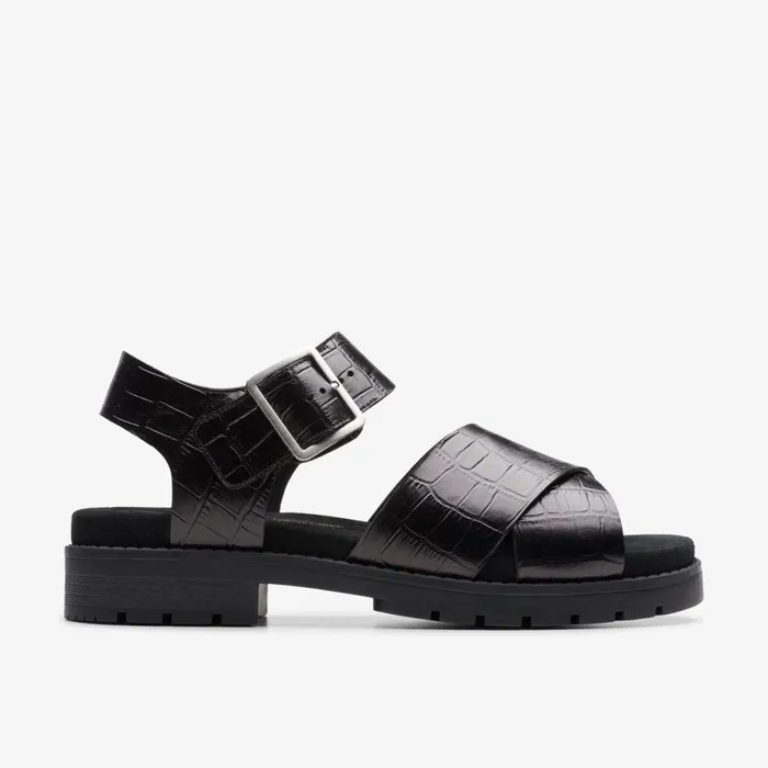 Clarks Flat Sandals Orinoco Cross Black Interest 8211 Women