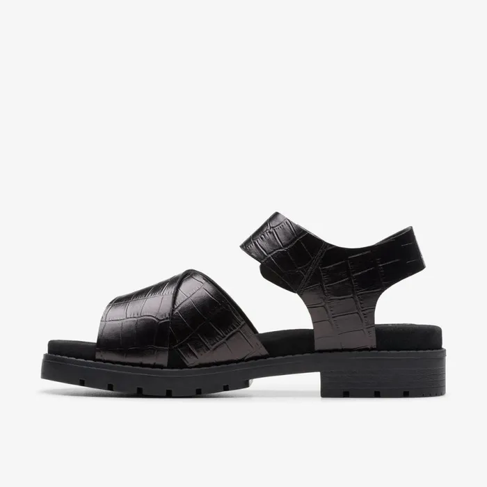 Clarks Flat Sandals Orinoco Cross Black Interest 8211 Women