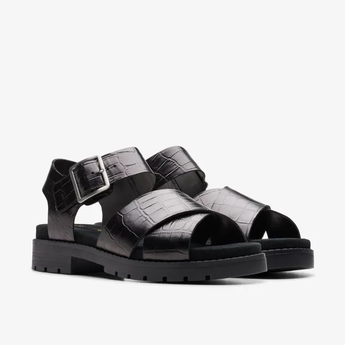 Clarks Flat Sandals Orinoco Cross Black Interest 8211 Women