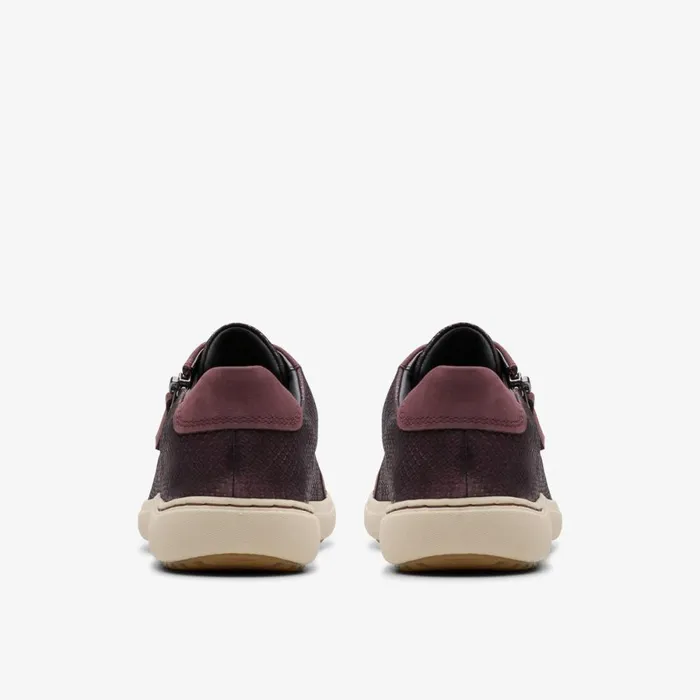 Clarks Flat Shoes Nalle Lace Wine Interest Leather 8211 Women