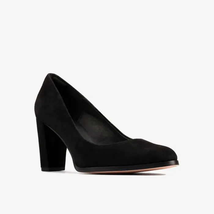 Clarks Heels Kaylin Cara 2 Black Suede 8211 Women