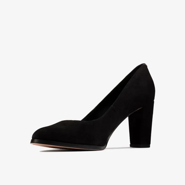Clarks Heels Kaylin Cara 2 Black Suede 8211 Women