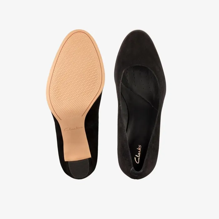 Clarks Heels Kaylin Cara 2 Black Suede 8211 Women