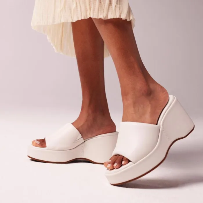 Clarks Heels Manon Glide Off White Leather 8211 Women