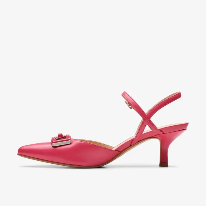 Clarks Heels Violet 55 Strap Bright Pink Leather 8211 Women