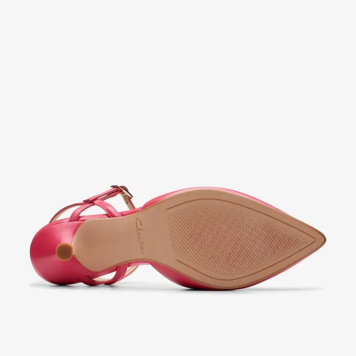 Clarks Heels Violet 55 Strap Bright Pink Leather 8211 Women